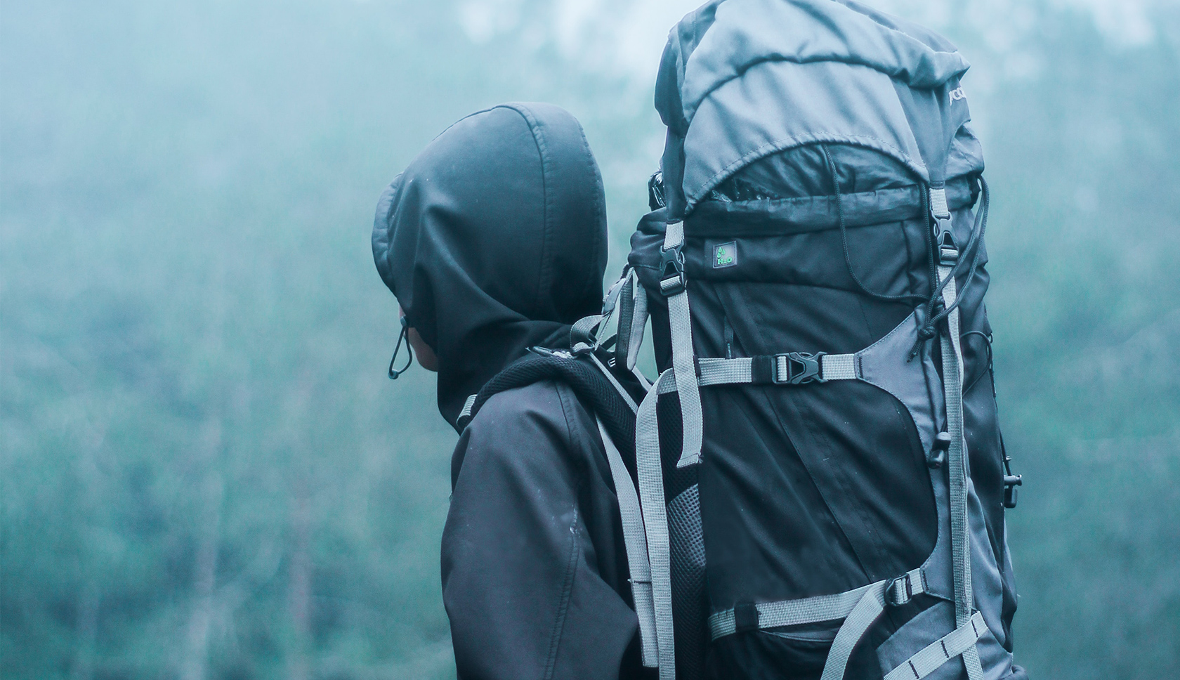 Couple hiking with their rucksacks