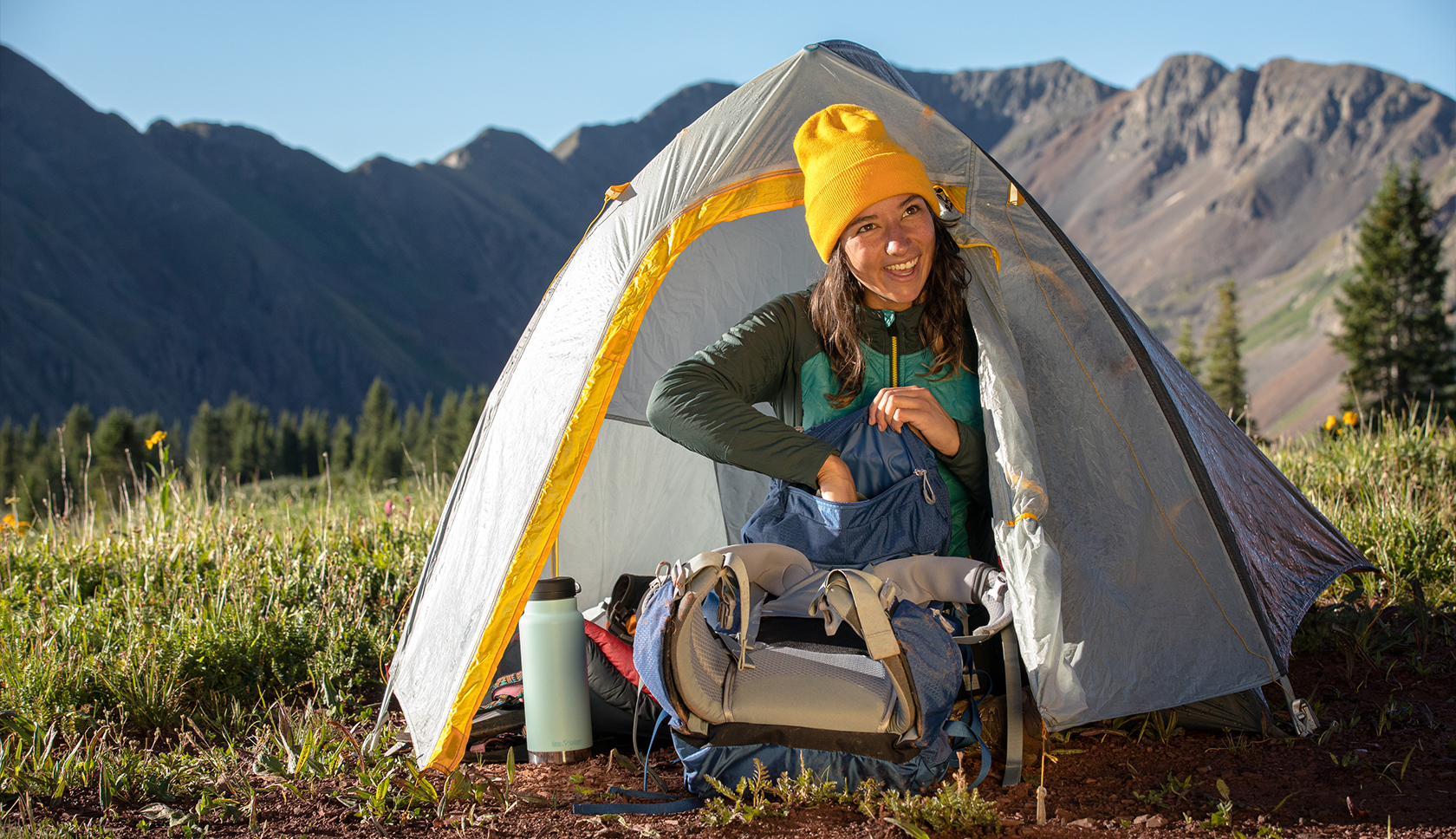 Woman in a tent 