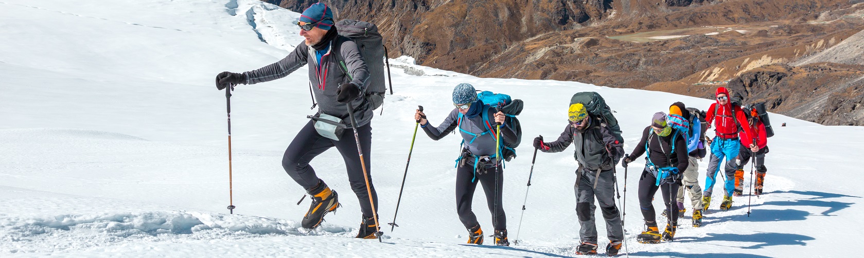 close up view of walking poles