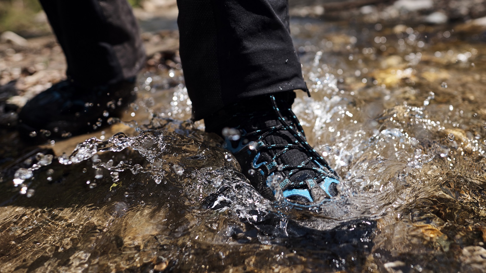 Close shot of walking boots