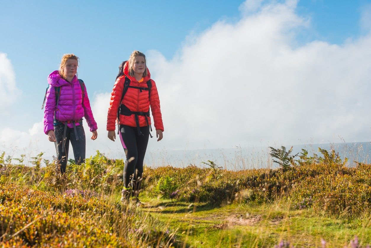 two young girls during an expedition 